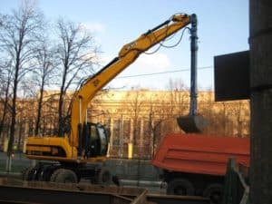 Колесный экскаватор с грейфером (12 м)